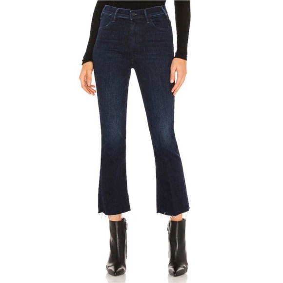 MOTHER Denim - NWT Mother Hustler Ankle Fray Howling At The Disco Ball Flare